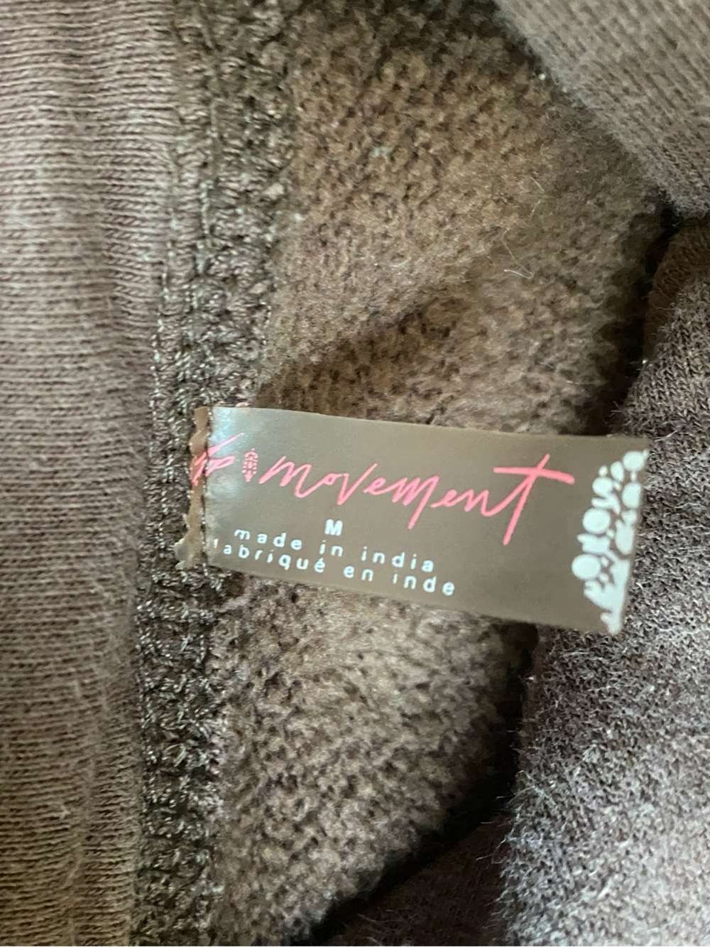 Free People FP Movement Final Call Hoodie Sweatshirt Brown Medium - Picture 10 of 11